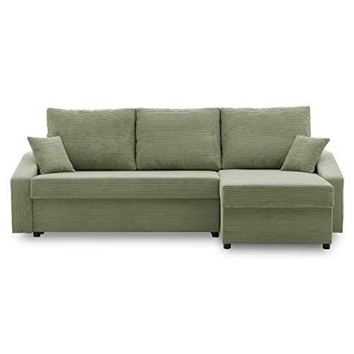 Ecksofa Dorma mit schlaffunktion, einfacher Aufbau, modernes Design, polstermöbel. Schlafcouch zum Wohnzimmer. Widerstandsfähiges, Minimalistisches Design (POSO 047) von Generic