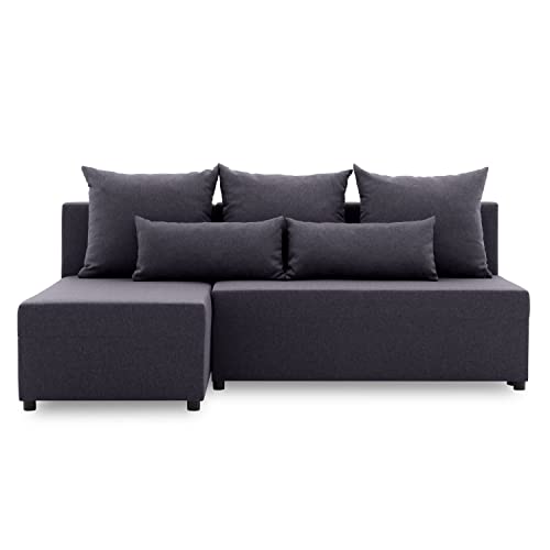 Ecksofa NOBU mit schlaffunktion - Funktionelles Design - Auswahl an Farben - Bettkasten - Rückenkissen - dekorative Kissen (LUX 06) von Generic