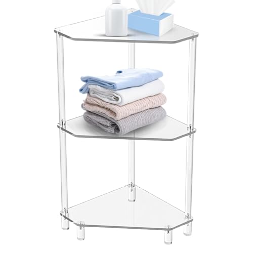 Ecktisch aus Acryl - Akzenttisch auf transparentem Niveau, modernes minimalistisches Design | Hochwertiges Acrylmaterial Kompakter Ecktisch, Spitzen-Aufbewahrungstisch von Generic