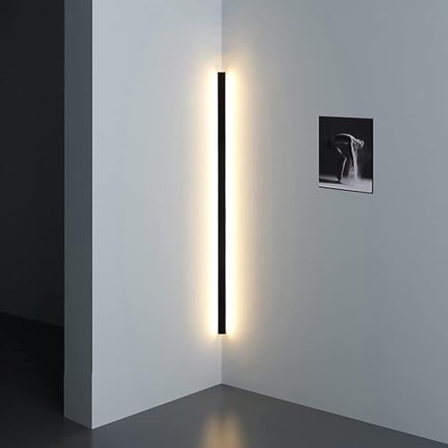 Eckwandleuchte Lineare Wandleuchte Beleuchtung Led-Wandleuchte Minimalistische Lange Streifen Wandleuchten Ecklampen Für Wohnzimmer Schlafzimmer Spielzimmer Lebendige Party Schaffen, Black, 80cm von Generic