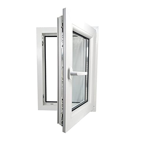 ECOPROF Kellerfenster | Langlebiges Kunststoff-Fenster | Maße 50x70 cm (500x700 mm) | Dreh-Kipp Fenster DIN Rechts | Farbe: Weiss | 70mm Profil von ECOPROF.eu