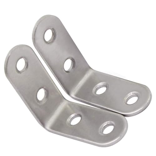 Edelstahl 90 Grad Eckklammerhalterung, Hochleistungs L förmige rechte Winkelfixierplatte für Möbel, Regale, Schrank und Holzstrukturen 5pcs Silber Edelstahl 90 Grad Eckklammerhalterung, Hochleistungs L förmige rechte Winkelfixierplatte für Möbel, Regale, Schrank und Holzstrukturen 5pcs Silber von Generic