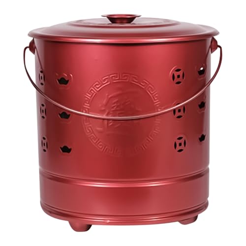 Edelstahl -Brenngrube mit Deckel und Feuerhaken - Verbrennungsdose für Papier | Bedeckter brennender Eimer mit Liner | Outdoor -Mülleimer Fass für Gartengarten Balkon Holzmüllentsorgung Edelstahl -Brenngrube mit Deckel und Feuerhaken - Verbrennungsdose für Papier | Bedeckter brennender Eimer mit Liner | Outdoor -Mülleimer Fass für Gartengarten Balkon Holzmüllentsorgung von Generic