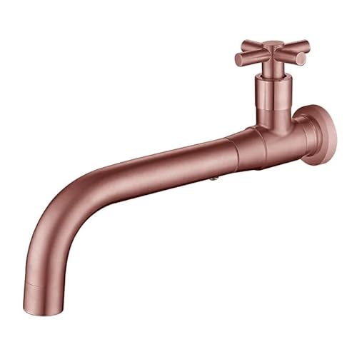Edelstahl-Einzelkühlwand-Waschbecken-Wasserhahn-Waschtisch mit eingebettetem Waschbecken(Rose gold) von Generic