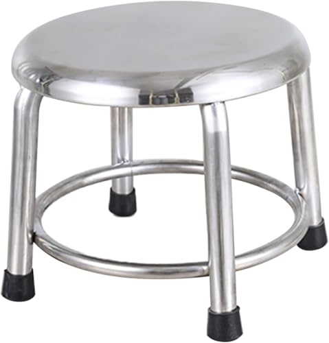 Edelstahl Hocker Creative Ohne Rückenlehne Barhocker Mehrzweck Esszimmerhocker Theke Hoher Hocker Niedriger Hocker, Stainless Steel, 25CM von Generic