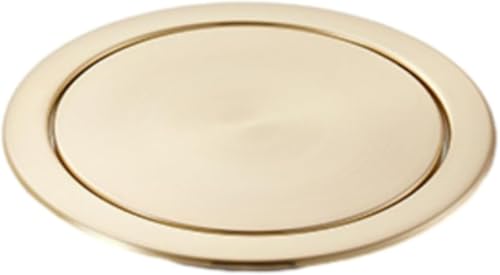 Edelstahl Müllklappe Deckel Mülleimer Mülleimer Deckel Runde Vertiefte Arbeitsplatte Klappe Mülldeckel Für Küchenarbeitsplatte Schreibtisch, Gold von Generic