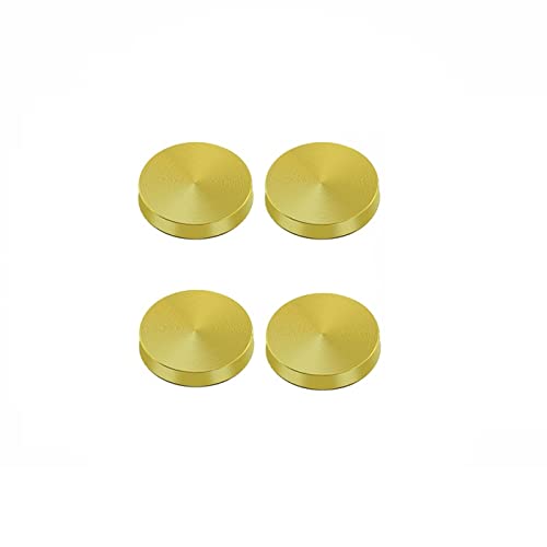 Edelstahl-Spiegelschrauben, Durchmesser 30 mm, flache Abstandshalter, dekorative Kappenabdeckungen, Spiegel, selbstschneidende Schrauben, Kappennagel, gebürstetes Gold, 4 Stück von Generic