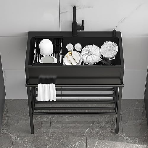Edelstahl-Spülbecken, Außenspüle, Küchenspüle mit einer Schüssel, Wäschewaschbecken freistehend, Waschbecken mit Wasserhahn, für Garage, Waschküche Bar Camping Badezimmer Edelstahl-Spülbecken, Außenspüle, Küchenspüle mit einer Schüssel, Wäschewaschbecken freistehend, Waschbecken mit Wasserhahn, für Garage, Waschküche Bar Camping Badezimmer von Generic