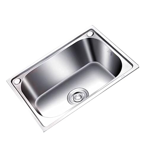 Edelstahl Spüle mit Abtropffläche 304 Edelstahlspüle Einbauspüle, Kleines Unterbauspülbecken mit Einem Becken, Unterbauspüle mit Ablauffilter, Edelstahl(A,37 * 31) von Generic