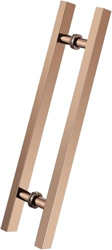 Edelstahl-türgriff-Set, Zweiseitiger H-förmiger Zug-Push-türgriff Mit Allen Installationsbeschlägen, Innen- Und Außeneingang Scheunengriffstange, Rose Gold, 50cm/19.7in-30cm von Generic