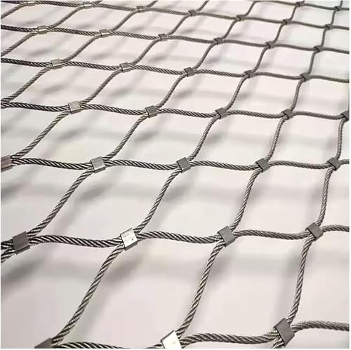 Edelstahlseilnetz, Multifunktionales Metallgeflecht, Treppenschutznetz, Langlebiges Hirschzaunnetz, Hirschzäune, Gartennetznetz, Kugelsperrnetz, Mesh 10cm, 1.5x50m Edelstahlseilnetz, Multifunktionales Metallgeflecht, Treppenschutznetz, Langlebiges Hirschzaunnetz, Hirschzäune, Gartennetznetz, Kugelsperrnetz, Mesh 10cm, 1.5x50m von Generic