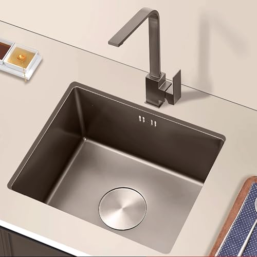 Edelstahlspüle Einbauspüle for Arbeitsplatte Spülbecken 1 Becken Mit Zubehör Mit Wasserhahn for Wohnmobile, Bars, Hotels und Restaurants(A,45 * 30cm/18 * 12in) von Generic