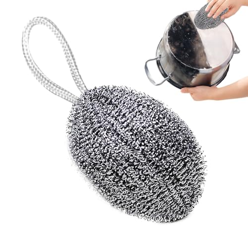 Edelstahlwäscher – Drahtwäscher aus Metall mit Schnur | Metallscheuerkissen gegen Kratzer, multifunktionale Stahldrahtkugel, Reinigungspeeler zum Entfernen von Rost, Antihaft-Pfannen Edelstahlwäscher – Drahtwäscher aus Metall mit Schnur | Metallscheuerkissen gegen Kratzer, multifunktionale Stahldrahtkugel, Reinigungspeeler zum Entfernen von Rost, Antihaft-Pfannen von Generic