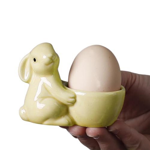 Eibecher aus Porzellan, Eierbecher für weich gekochte Eier | Keramischer Kreative Bunny Egg Halter - Kaninchenstatue Eierbecher, süß und einfach für Küchengadgets, Heimtextilien, Küchenutensilien von Generic
