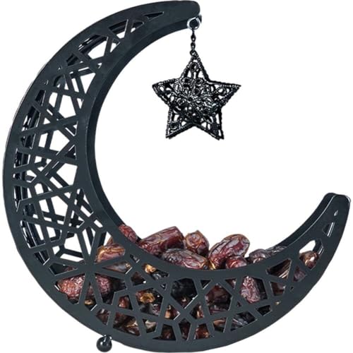 Eid Mubarak Lebensmittelschale Islamische Metallkuchen Dessert Tablett Muslim Party Tisch Ornamente Ramadan Decor Supplies von Generic