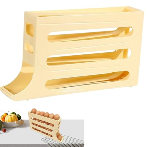 Eieraufbewahrungsregal - Eierhalter Automatischer Rollcontainer - Eierverteilerregal mit 4 Ebenen aufrollbarer Eierbehälter für Familientreffen und Küchenverstärkung von Generic