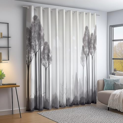 Einfach Abstrakt Bäume Textur Bedruckte Verdunkelungsvorhänge mit Ösen, Grau Weiß Vorhänge Blickdicht 2er Set H245×B145 cm, Perfekt für Wohnzimmer, Schlafzimmer und Raumdekoration Einfach Abstrakt Bäume Textur Bedruckte Verdunkelungsvorhänge mit Ösen, Grau Weiß Vorhänge Blickdicht 2er Set H245×B145 cm, Perfekt für Wohnzimmer, Schlafzimmer und Raumdekoration von Generic