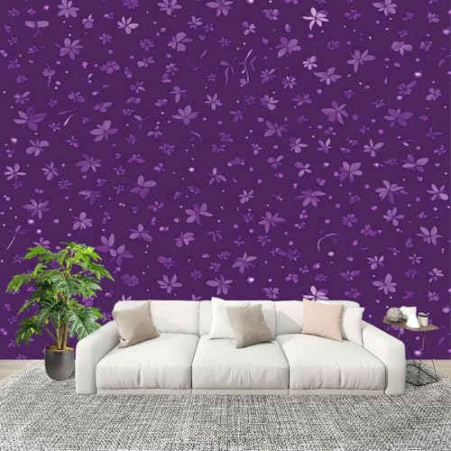 Einfaches Blumendesign Vliestapete Panorama Poster Wanddeko 400x280 cm Lila Fototapete Staubdicht und pflegeleicht für Wohnzimmer Kinderzimmer Schlafzimmer Wand Fototapete Einfaches Blumendesign Vliestapete Panorama Poster Wanddeko 400x280 cm Lila Fototapete Staubdicht und pflegeleicht für Wohnzimmer Kinderzimmer Schlafzimmer Wand Fototapete von Generic