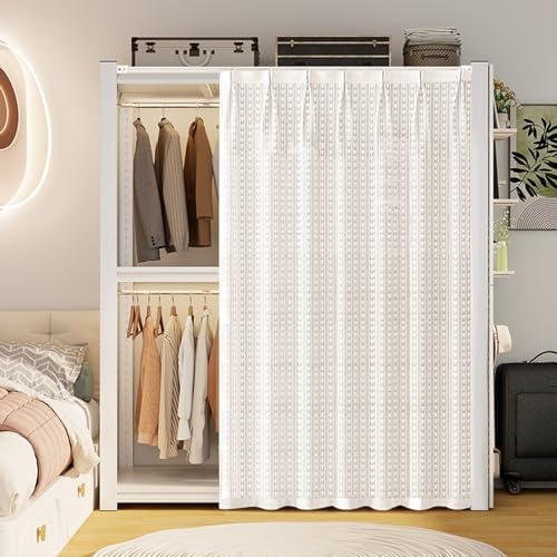 Einfarbig Schrankvorhang, Staubdichter Privatsphäre Regal Vorhang für Kleiderschränke Schuhschränke Spülmaschinenschränke, Waschbar mit Selbstklebender Flüsterschiene(A,W 260 cm x H 200 cm) von Generic