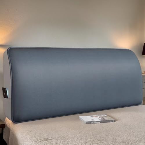 Einfarbiger Staubdichter Bezug Ledermaterial Elastizität An Den Seiten Größe Single Double King Queen Ideal Für Staubdichte Schlafzimmer-Kopfteilabdeckungen Mit Taschen,D,200cm von DOSYCOVUR