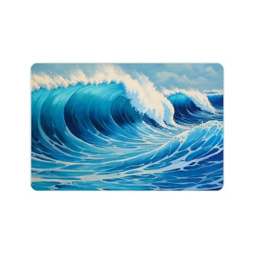Eingangsteppich Welle Ocean Wolke, 40X60Cm Fußmatte Lustige Matte Antibakterielle Schmutzfangmatte Für Chambre Porte D'Entrée Entrée von Generic