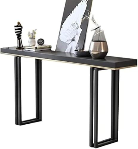 Eingangstisch Aus Massivholz Moderner Wand-beistelltisch Eisenrahmen Super Schmaler Konsolentisch Eingangsbereich Bar Gehäuse Wohnzimmer Eingangsbereich Tisch, Black, 160 * 30 * 80cm von Generic