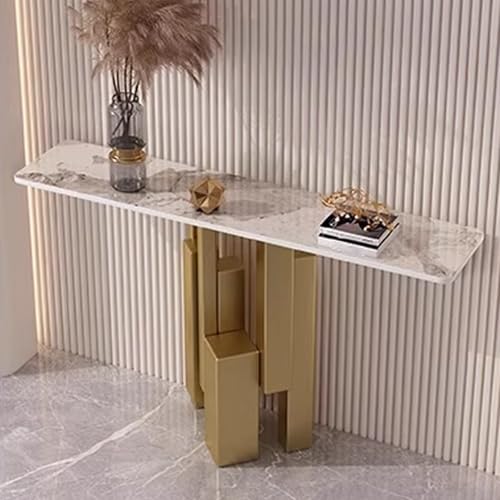 Eingangstisch Konsolentisch Verdickte Platte Akzenttisch Sofatisch Exquisite Form Flurtisch für Eingang Wohnzimmer Flur Mehrere Farben Erhältlich(Gold 1,120 * 30 * 80cm) von Generic
