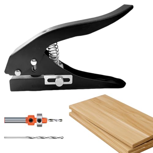 Einloch Locher,Tragbarer Handlocher | Für Pappe PVC Platten Papier Etiketten Karten Projekte Lochvorgang Mit Einstellbarer Eindringtiefe, Intuitivem Drehknopf Und Integrierter Vorbeugung von Generic