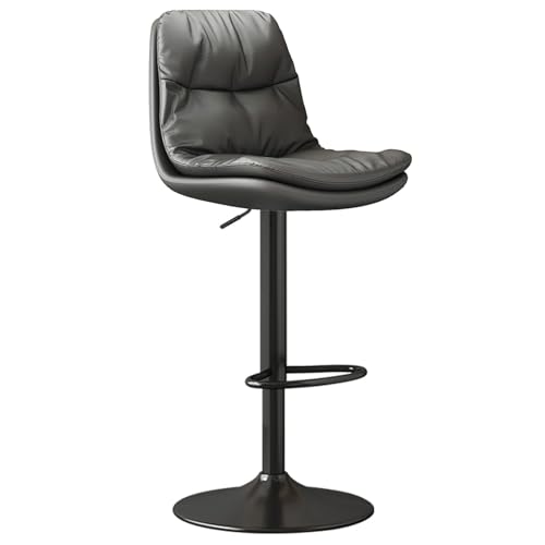 Einstellbare Höhe Bar Stools Swivel Kitchen Tools with Back and Footrest Grey Faux Leather High Chairs for Kitchen and Bar Modern Counter Height Seating Einstellbare Höhe Bar Stools Swivel Kitchen Tools with Back and Footrest Grey Faux Leather High Chairs for Kitchen and Bar Modern Counter Height Seating von Generic