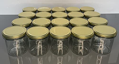 Einweckgläser 350 ml Material: Glas 60stk Sturzgläser mit Gold Deckel to 82 inkl. Marmeladengläser Einmachgläser Einmachglas Weck Vorratsgläser von Generic