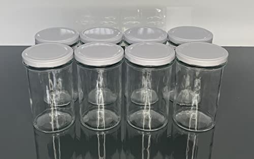 Einweckgläser 545 ml mit Deckel weiß to 82 Einmachgläser Vorratsgläser Einmachglas Weck Einmachgläser für Gemüse (40) von Generic