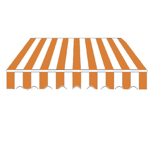 Einziehbar Markisenbespannung mit Gestreifte, Wasserabweisend Markisenbespannung Ersatzstoff(Yellow,400x300cm(13x10ft)) von Generic