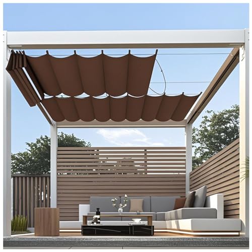 Einziehbar Welle Sonnensegel 2.5x7.5m(BxL) Verstellbar Schattenabdeckung Blue Sonnenschutz Wasserdicht Outdoor Pergola UV-beständig Markise Anwendbar auf Terrasse Garten von Generic
