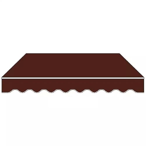Einziehbare Ersatz for Terrassenmarkise Stoff(ohne Rahmen), 5/6,5/8/10/11 Fuß Wasserdichter Sonnenschutz Markisenstoff für Balkon Fenster Geschäf Hof(Brown,600x200cm/20x6.5ft) von Generic