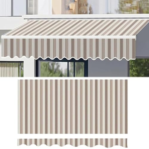 Einziehbare Markise Stoff Ersatz Streifen, Sonnenschutz Überdachung aus 280 g Polyester UV Schutz Wasserdicht für Außen Türen Fenster(500x200cm) von Generic