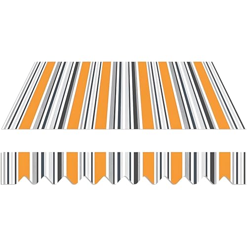 Einziehbare Markise Stoffersatz, UV-Schutz Wetterfester Sonnenschutz Markisenstoff aus Polyester für Deck Balkon Hof(Yellow,600x300cm/20x10ft) von Generic