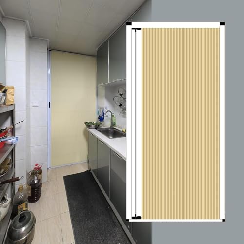 Einziehbare Plissierte Falttür Mit Aluminiumrahmen Innentür Für Schlafzimmer Badezimmer Waschküchen Kein Bohren Akkordeontor, Grey, (76.2x203.2cm) 30x80in von Generic