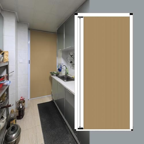 Einziehbare Plissierte Falttür Mit Aluminiumrahmen Innentür Für Schlafzimmer Badezimmer Waschküchen Kein Bohren Akkordeontor, White, (147.3x203.2cm) 58x80in von Generic