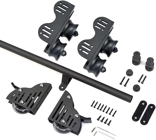 Einziehbare Rollleiter Hardware Library Schiebeleiter Hardware Kit (Keine Leiter) Bodenrolle Schiebeleiter Track Kit, 6.6ft/200cm Track Kit von Generic