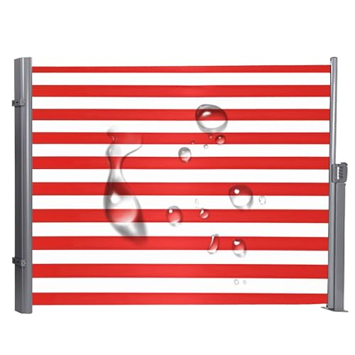 Einziehbare Seitenmarkise, Sichtschutzmarkise, Raumteiler aus 180 g hochwertigem Polyestergewebe for Terrasse, Garten und Terrasse. H: 120–170 cm, L: 200–600 cm(G,170x400cm/67x157in) von Generic