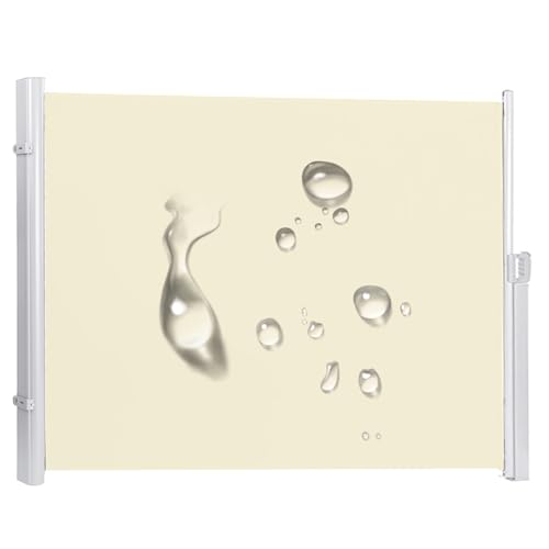 Einziehbare Seitenmarkise, Sichtschutzmarkise, Raumteiler aus 180 g hochwertigem Polyestergewebe for Terrasse, Garten und Terrasse. H: 120–170 cm, L: 200–600 cm(I,160x200cm/63x79in) von Generic