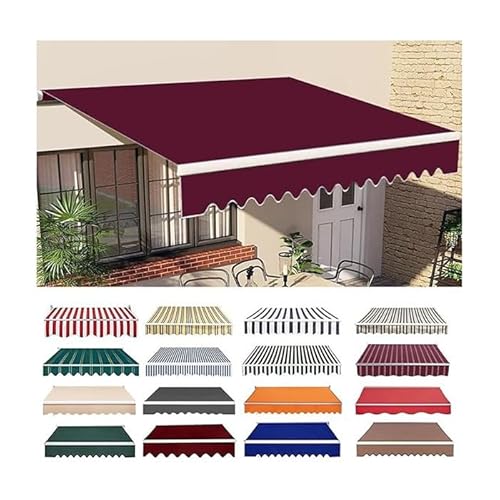 Einziehbare Terrassenmarkise, Ersatzstoff Ohne Rahmen, 280 G Polyester, Sonnenschutz-Segeltuch for Hof, Terrasse(8x9ft(2.4x2.7m)) von Generic