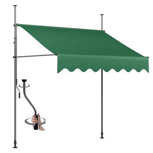 Einziehbare Terrassenmarkise, ohne Bohren, einziehbare Terrassenmarkise for den Außenbereich, Überdachung for Tür, Fenster, Hinterhof, Balkon, UV-Schutz und wasserdicht(8,122.05x47in/310x120cm) von Generic