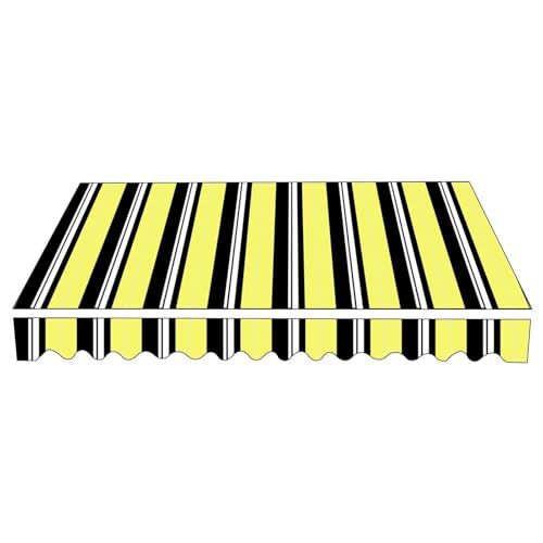 Einziehbare Wasserabweisend Markisenbespannung Außenbereich mit Volant, für Terrasse Innenhof(Yellow,200x150cm (6.6x5ft)) von Generic