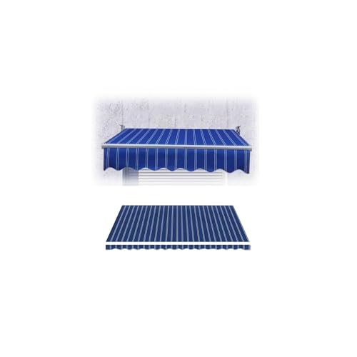 Einziehbarer Markisenstoff for die Terrasse, wasserdichter Sonnenschutz aus Segeltuch for den Außenbereich,für Türen, Fenster, Innenhöfe und Veranden(Blue,8x9ft(2.5 * 2.7m)) von Generic
