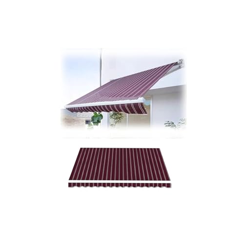 Einziehbarer Markisenstoff for die Terrasse, wasserdichter Sonnenschutz aus Segeltuch for den Außenbereich,für Türen, Fenster, Innenhöfe und Veranden(Red,16x9.8ft(5 * 3m)) von Generic