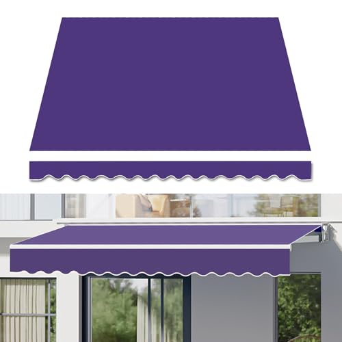 Einziehbares Ersatzsegel Für Terrassenmarkisen | Sonnenschutz Für Außenfenster, Türen, Deck, Überdachung Mit Sonne Wasserfest Polyester (Ohne Rahmen)(Color:Purple,Size:22.9x13ft) von Generic