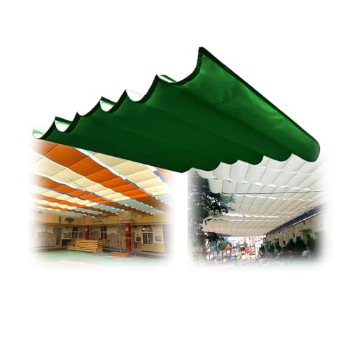 Einziehbares Wellen-Sonnensegel, wasserdicht,Pergola-Schattenabdeckung ，für Hofdeck Rasen Garten Terrasse Carport((WxL)1.2x8m) von Generic