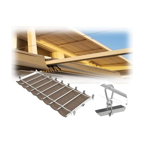 Einziehbares Wellen-Sonnensegel mit Montagesatz und Seilen,Abdeckung Schiebewellen-Sonnensegel,HDPE-Material,Überdachung for heiße Terrassen und Gärten(1.2 * 4m) von Generic