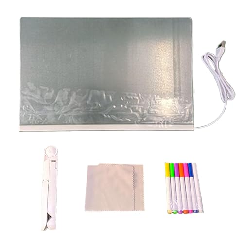 Einzigartige LED-Schreibtafel – beleuchtete, trocken abwischbare Tafel, beleuchtete Acryl-Nachrichtentafel, leuchtendes Schreibbrett, modernes Schreibbrett, tragbare Schreibtafel für Zuhause, Schule von Generic